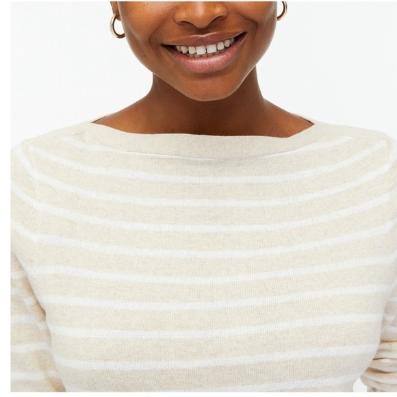 NEW J. Crew striped boatneck tunic sweater - Picture 3 of 6